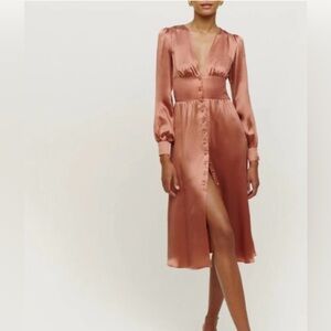 Reformation Nicole Dress in Praline Brand New w/ Tags